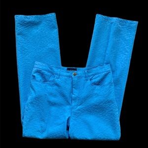 Roccobarocco Italian Designer Blue Slacks, Size 8/10.